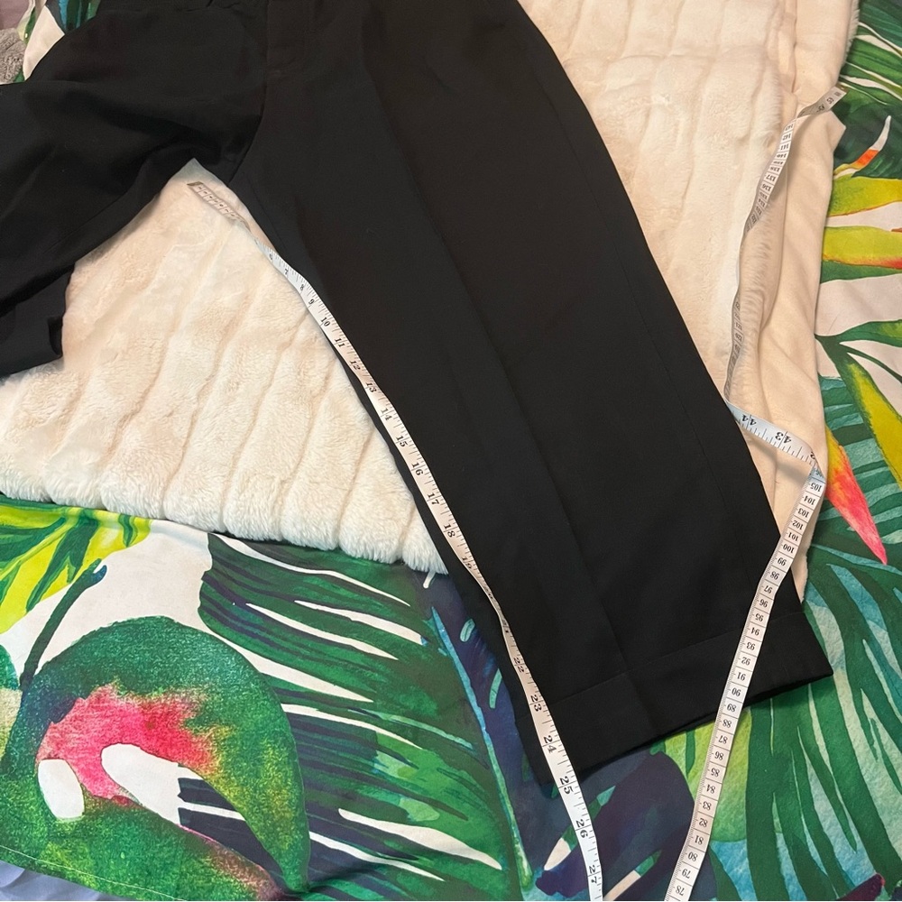 All Saints 30 Black Pleated Crop Wide Leg Taper Fit Office Preppy City Pants - Picture 5 of 11